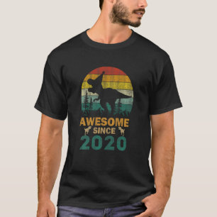 Kids 3 Year Old Dinosaur Awesome Since 2020 3rd Bi T-Shirt