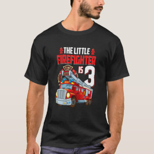 Kids 3 Year Old Firefighter Birthday Party Fire Tr T-Shirt