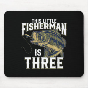 Kids 3 Year Old Fishing Birthday Party Fisherman 3 Mouse Mat