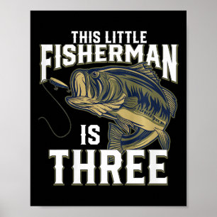 Kids 3 Year Old Fishing Birthday Party Fisherman 3 Poster