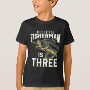 Kids 3 Year Old Fishing Birthday Party Fisherman 3 T-Shirt
