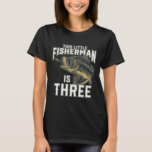 Kids 3 Year Old Fishing Birthday Party Fisherman 3 T-Shirt