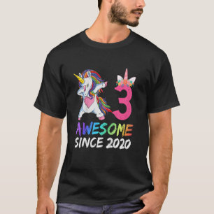Kids 3 Year Old Girls Teens Dabbing Unicorn 3rd B T-Shirt