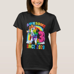Kids 3 Year Old Girls Teens Dabbing Unicorn 3rd B T-Shirt
