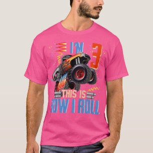 Kids 3 Year Old Shirt 3nd Birthday Boy Monster Tru