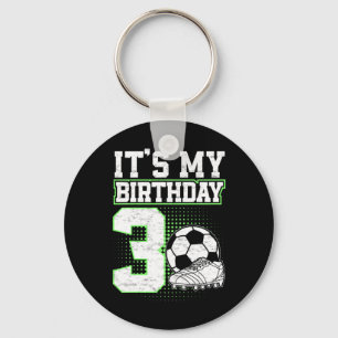 Kids 3 Year Old Soccer Boy Its My 3rd Birthday Soc Key Ring