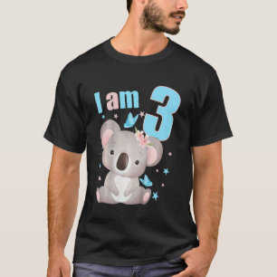 Kids 3 Years Old 3 Birthday Outfit Boy Girl Koala T-Shirt