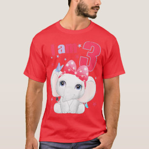 Kids 3 Years old 3 birthday outfit girl Elephant T-Shirt