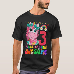 Kids 3 Years Old 3rd Birthday Girl Princess Unico T-Shirt