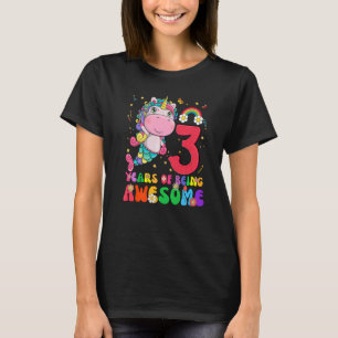 Kids 3 Years Old 3rd Birthday Girl Princess Unico T-Shirt