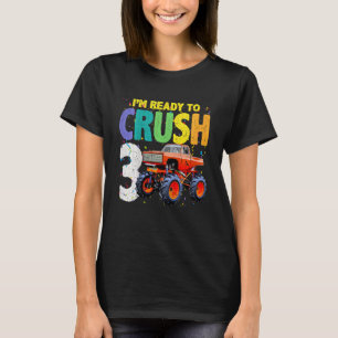 Kids 3 Years Old 3rd Birthday Monster Truck I Am R T-Shirt