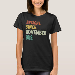 Kids 3 Years Old Awesome Since November 2019 3rd B T-Shirt