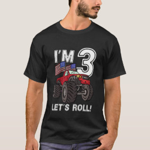 Kids 3 Years Old Boy Monster Truck 3rd Birthday Ki T-Shirt