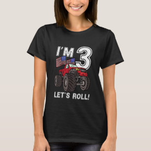 Kids 3 Years Old Boy Monster Truck 3rd Birthday Ki T-Shirt