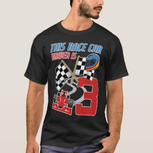 Kids 3 Years Old Race Car Birthday 3rd Racing Par T-Shirt