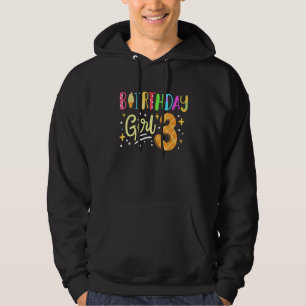 Kids 3rd Birthday 3 Year Old Girls Ice Cream Party Hoodie