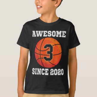 Kids 3rd Birthday Basketball Lover 3 Years Old Vin T-Shirt