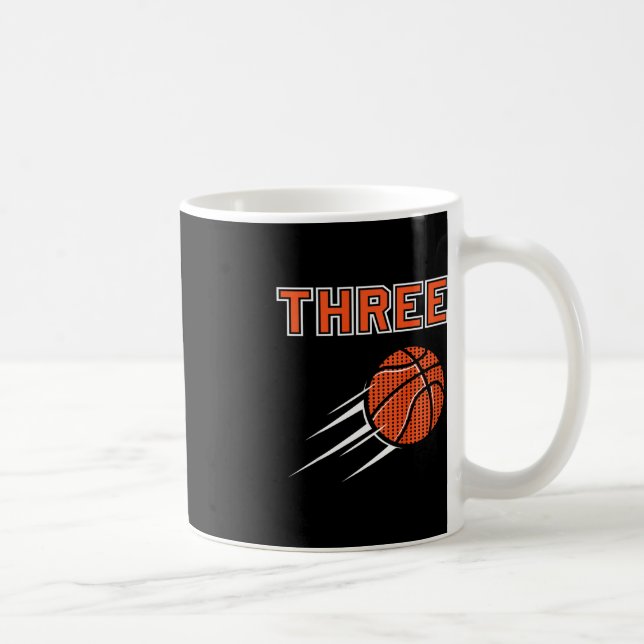 Kids 3rd Birthday Basketball Party Jersey 3 Years  Coffee Mug (Right)
