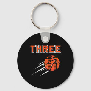 Kids 3rd Birthday Basketball Party Jersey 3 Years  Key Ring