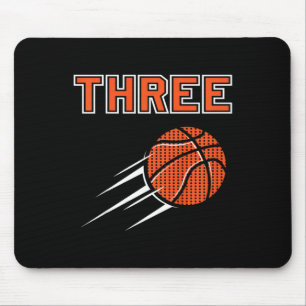 Kids 3rd Birthday Basketball Party Jersey 3 Years Mouse Mat