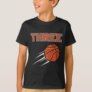 Kids 3rd Birthday Basketball Party Jersey 3 Years  T-Shirt