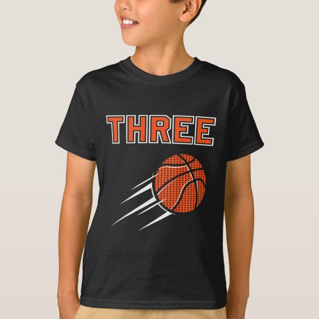 Kids 3rd Birthday Basketball Party Jersey 3 Years  T-Shirt (Front)