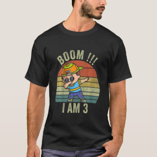 Kids 3rd Birthday Boy Boom Iu2019m 3 Year Old Bir T-Shirt