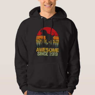Kids 3rd Birthday Boy Dinosaur Rex 3 Year Old Kids Hoodie