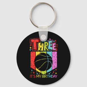 Kids 3rd Birthday Boy Girl Three 3 Year Old Sketll Key Ring