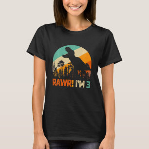 Kids 3rd Birthday Boys Dinosaur Rex 3 Year Old Son T-Shirt