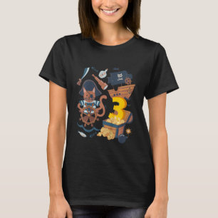 Kids 3rd Birthday Cat Pirate Outfit 3 Years Old To T-Shirt