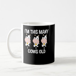 Kids 3rd Birthday Cute Farm Cows Counting 123 Todd Coffee Mug