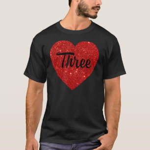 Kids 3rd Birthday Cute Heart for Girls 3 Year Old T-Shirt