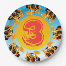 Kid's 3rd Birthday Digger Construction Truck Party