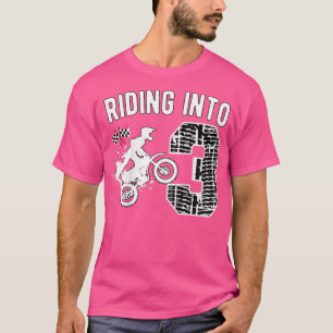 Kids 3rd Birthday Dirt Bike Party Motocross Three T-Shirt
