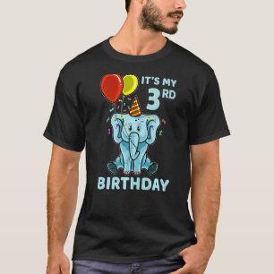 Kids 3rd Birthday Elephant It's My 3rd Bday Party T-Shirt