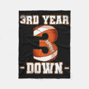 Kids 3rd Birthday Football 3rd Year Down Football  Fleece Blanket