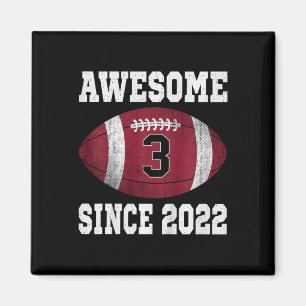 Kids 3rd Birthday Football Player 3 Years Old Vint Magnet