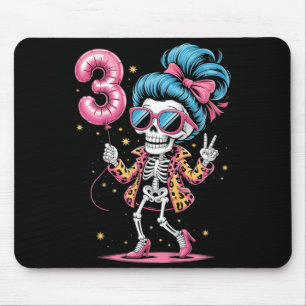 Kids 3rd Birthday Halloween Costume Skeleton 3 Mouse Mat