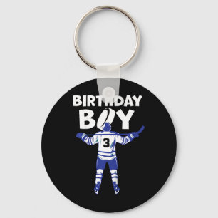 Kids 3rd Birthday Ice Hockey 3 Year Old Toddler Ho Key Ring