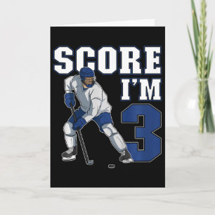 Kids 3rd Birthday Ice Hockey Boy Three Year Old Ic Card
