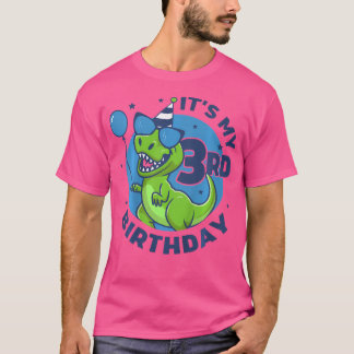 Kids 3Rd Birthday Kids Dinosaur 3 Years Old Dino T T-Shirt