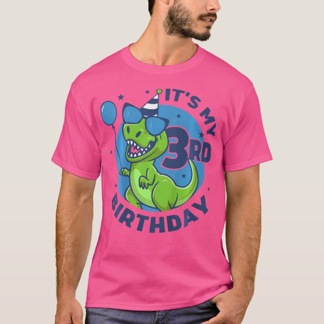 Kids 3Rd Birthday Kids Dinosaur 3 Years Old Dino T T-Shirt (Front)