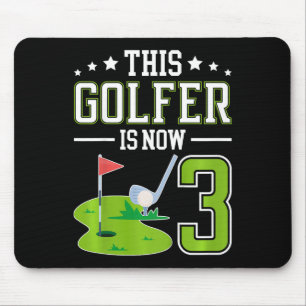 Kids 3rd Birthday Party Golf Boy Three Year Old Go Mouse Mat