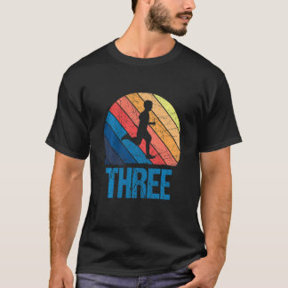 Kids 3rd Birthday Retro Runner Jogging 3 Year Old T-Shirt