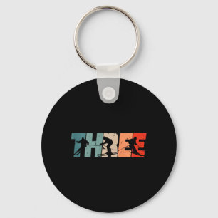 Kids 3rd Birthday Retro Ski Skiing 3 Year Old Boys Key Ring