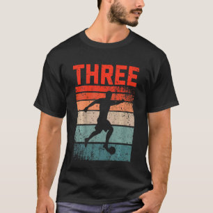 Kids 3rd Birthday Retro Soccer 3 Years Old Boy Gir T-Shirt