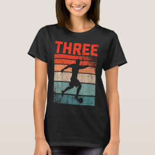 Kids 3rd Birthday Retro Soccer 3 Years Old Boy Gir T-Shirt