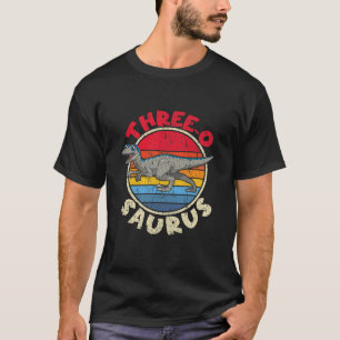 Kids 3Rd Birthday Three O Saurus I Velociraptor I T-Shirt