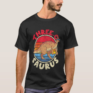 Kids 3rd Birthday Three O Saurus Parasaurolophus F T-Shirt